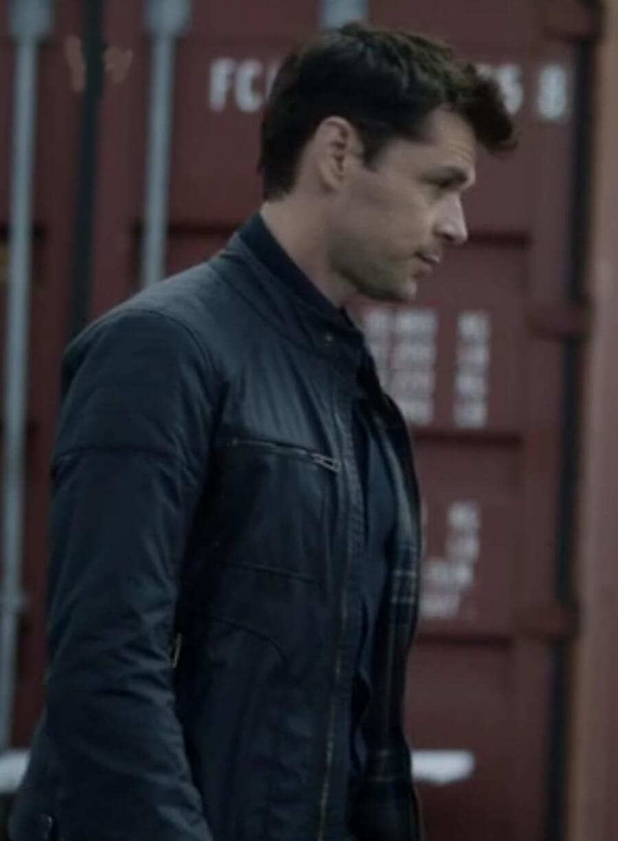Harpoon DS Aiden Healy Inspired Black Leather Jacket - Vera Style
