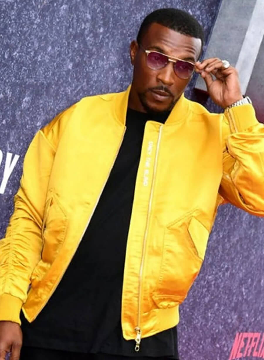Harpoon Dushane Inspired Yellow Satin Fabric Bomber Jacket - Top Boy Style
