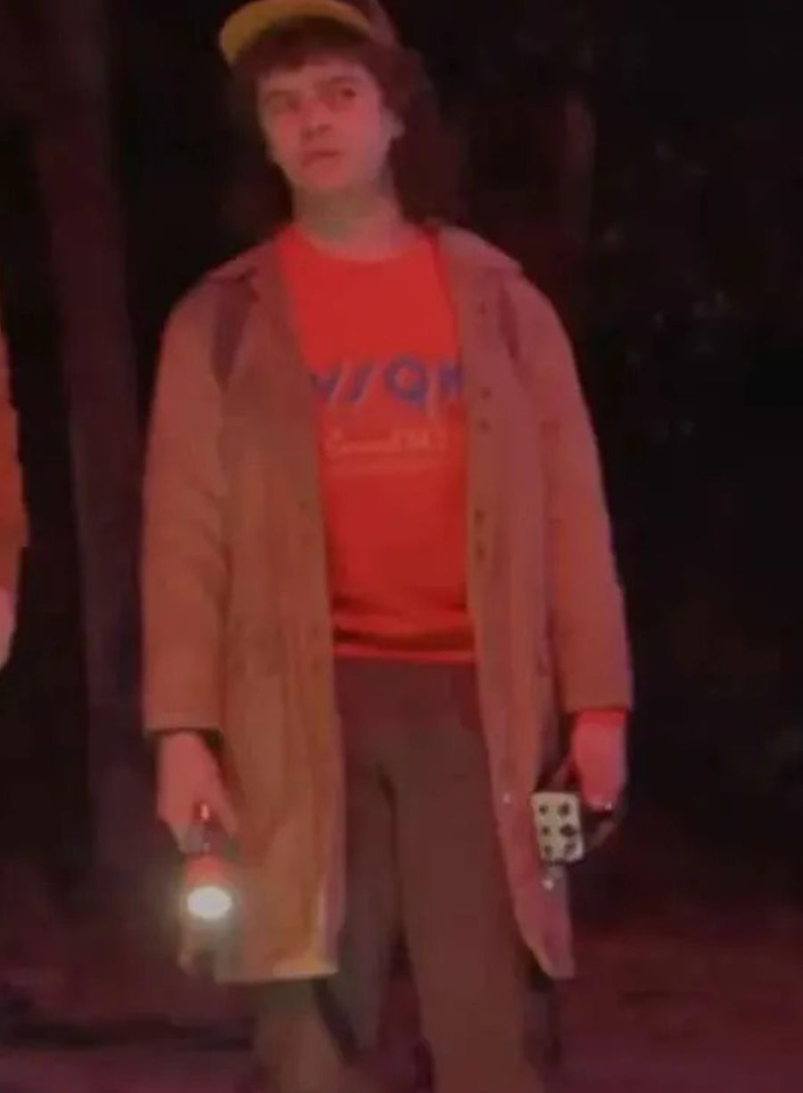 Harpoon Dustin Henderson Inspired Brown Leather Jacket - Stranger Things Style