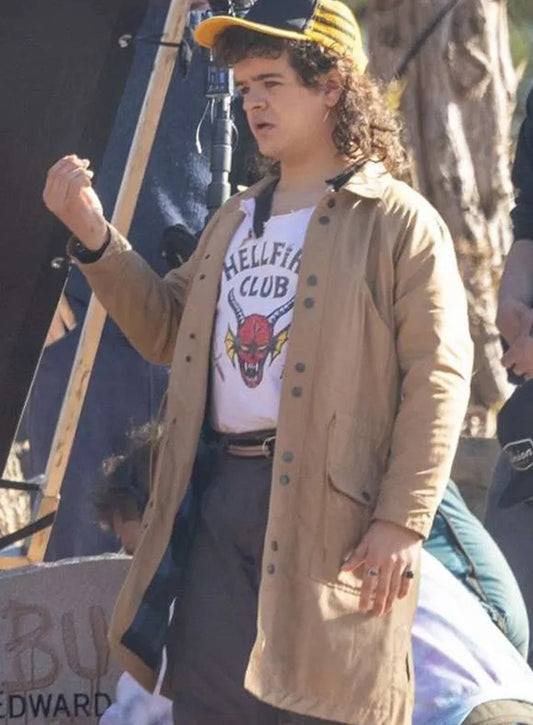 Harpoon Dustin Henderson Inspired Brown Leather Jacket - Stranger Things Style