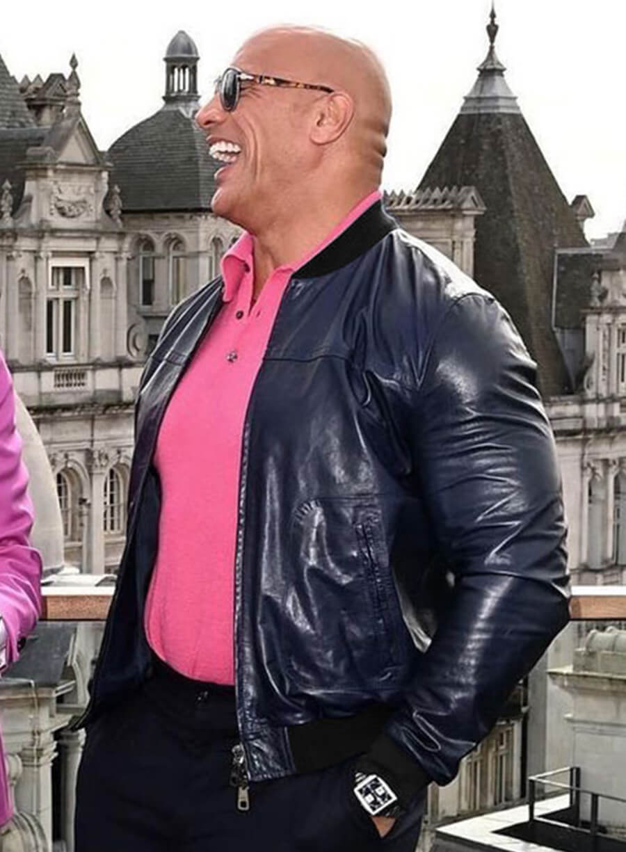 Harpoon Dwayne Johnson The Rock Inspired Black Leather Jacket