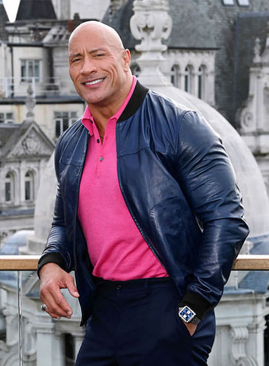 Harpoon Dwayne Johnson The Rock Inspired Black Leather Jacket