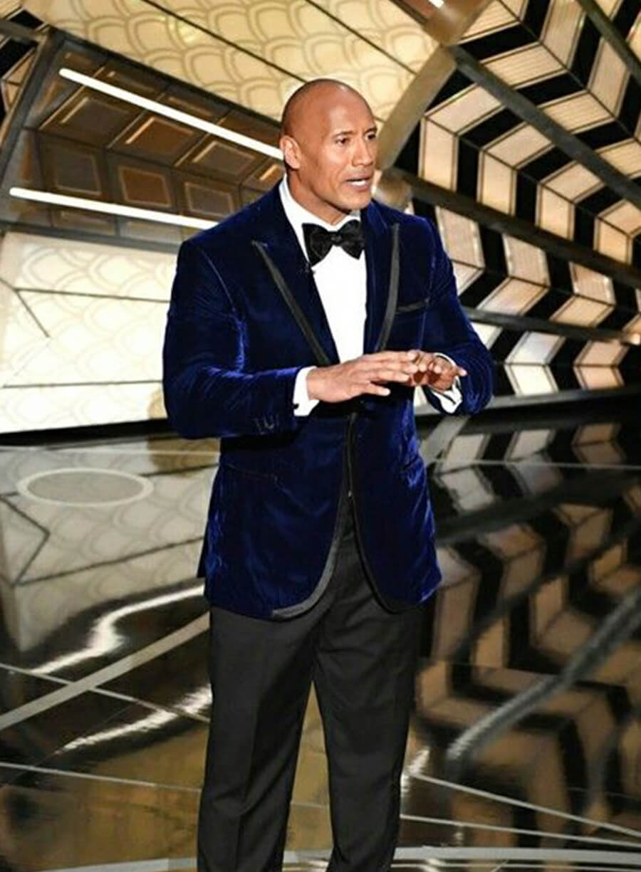 Harpoon Dwayne Johnson The Rock Inspired Blue Leather Jacket