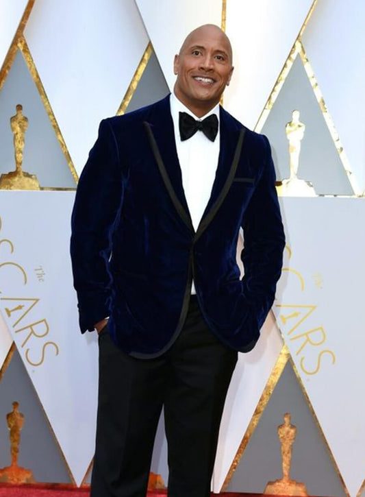 Harpoon Dwayne Johnson The Rock Inspired Blue Leather Jacket