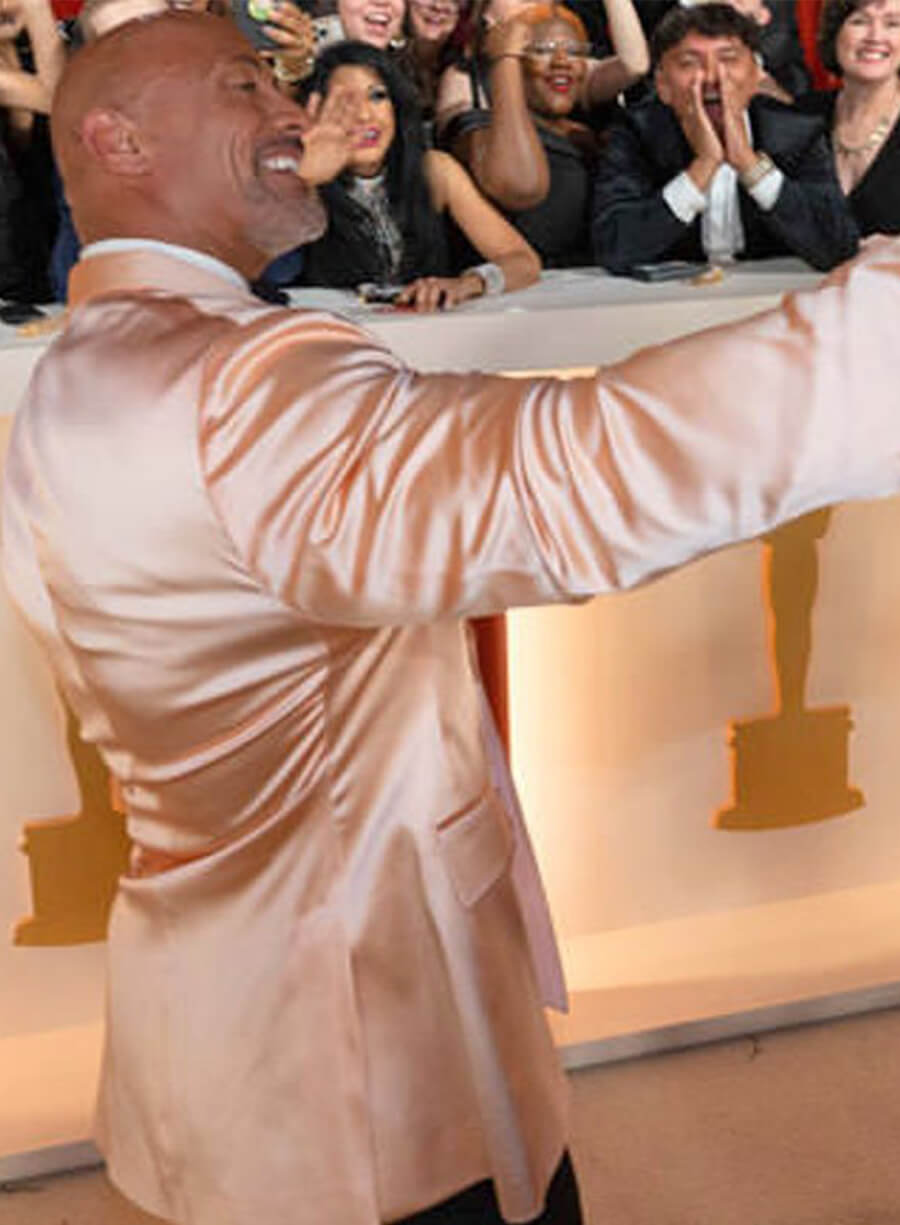Harpoon Dwayne Johnson The Rock Inspired Pink Leather Jacket