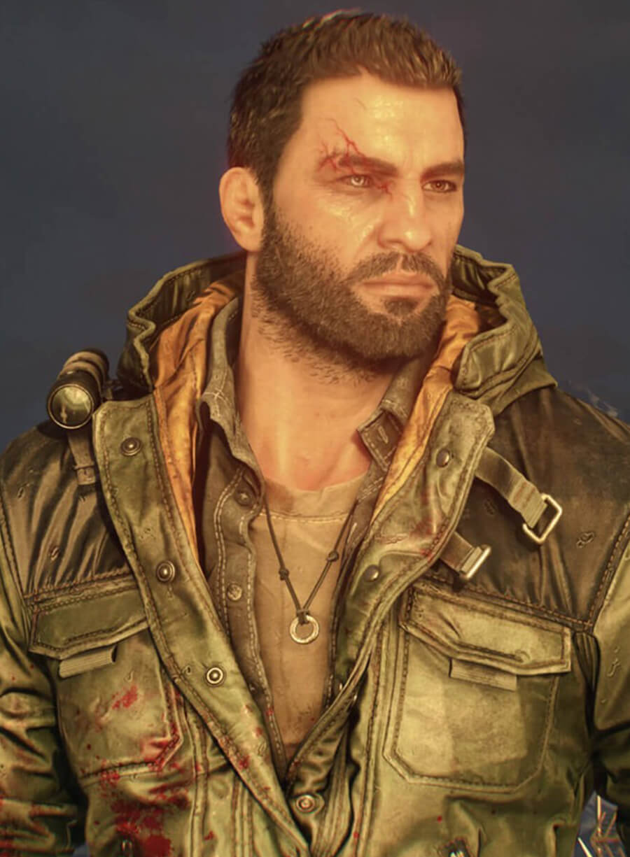Harpoon Dying Light 2 The Beast Survivor Cosplay Inspired Green and Black Faux Leather or Real Leather Hooded Jacket