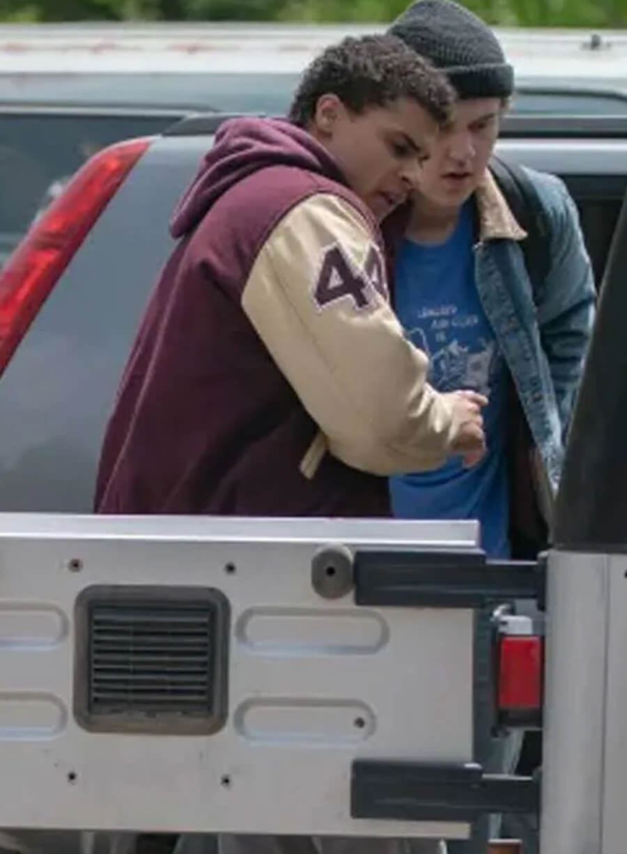 Harpoon Dylan Inspired Maroon Varsity Jacket - My Life with the Walter Boys Style