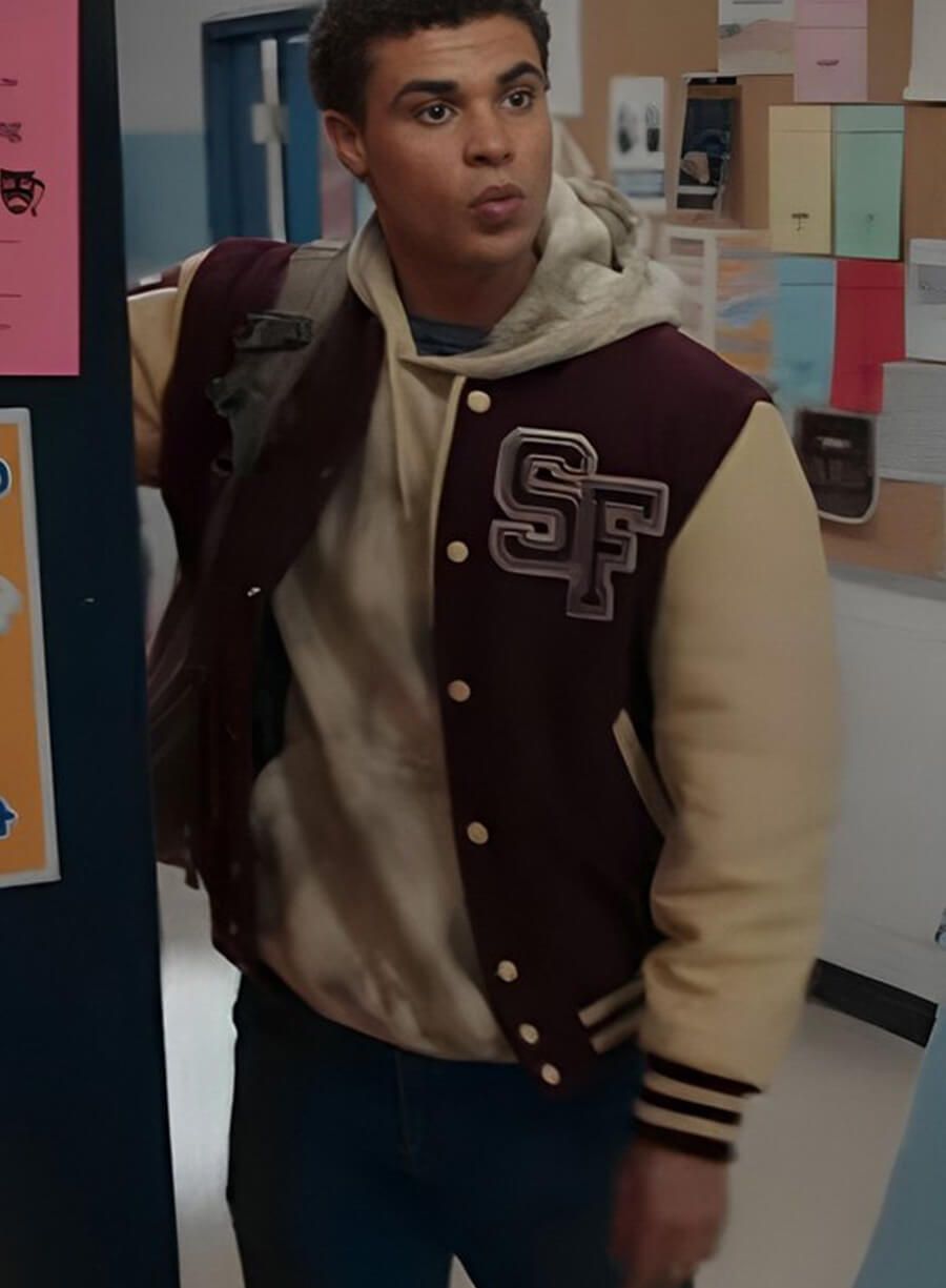 Harpoon Dylan Inspired Maroon Varsity Jacket - My Life with the Walter Boys Style