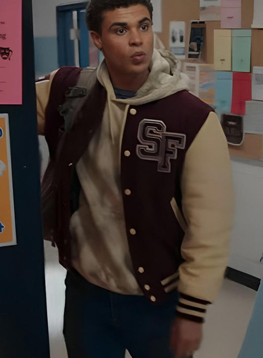 Harpoon Dylan Inspired Maroon Varsity Jacket - My Life with the Walter Boys Style