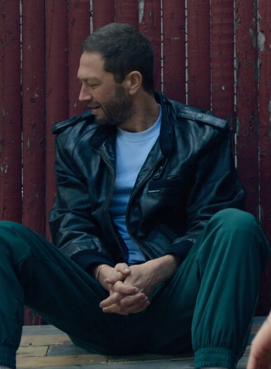 Harpoon Ebon Moss-Bachrach Richard The Bear Inspired Black Real Leather Leather Jacket