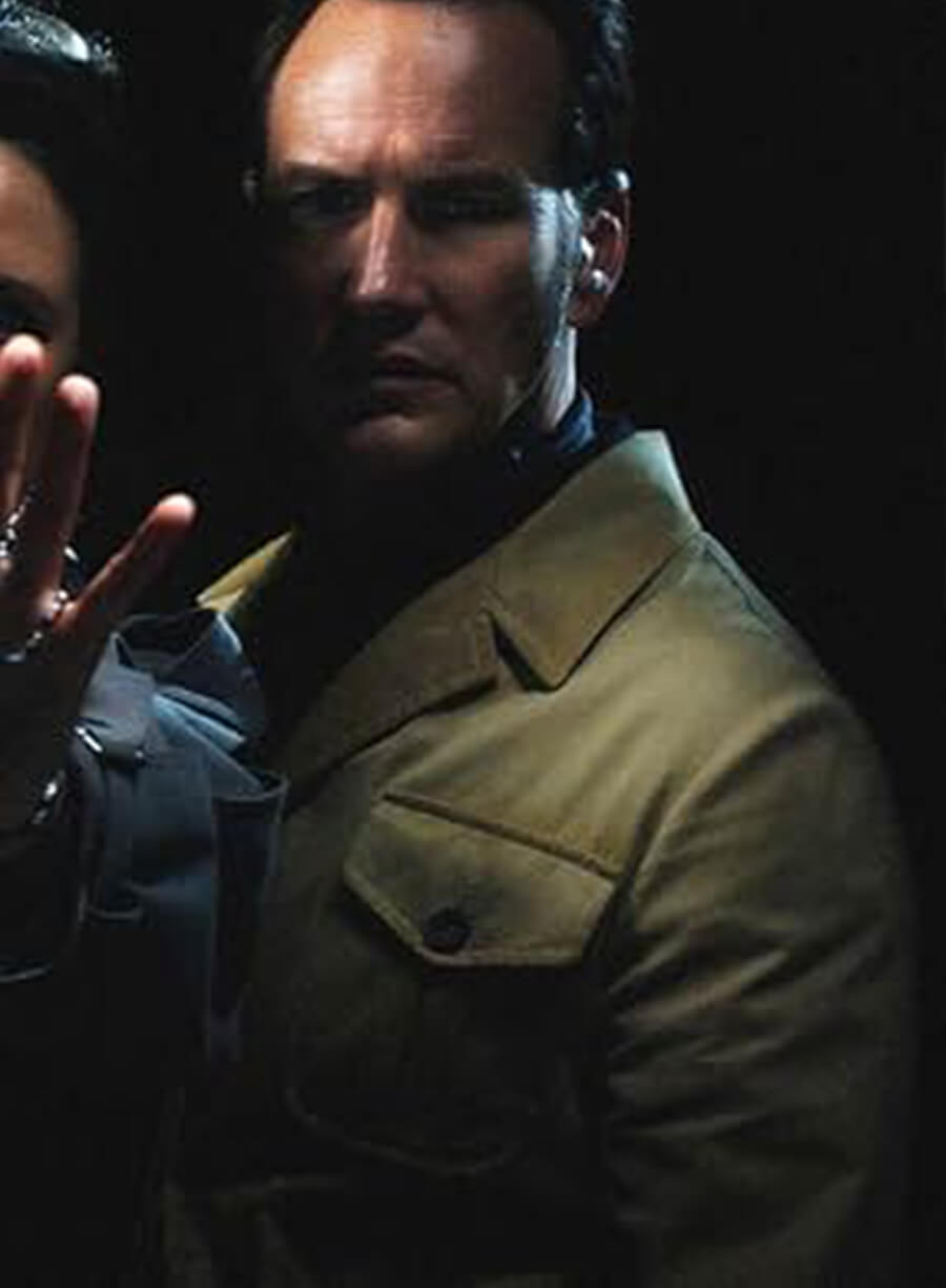 Harpoon Ed Warren Inspired Beige Leather Jacket - The Conjuring Last Rites 2025 Style