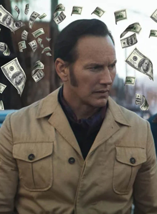 Harpoon Ed Warren Inspired Beige Leather Jacket - The Conjuring Last Rites 2025 Style