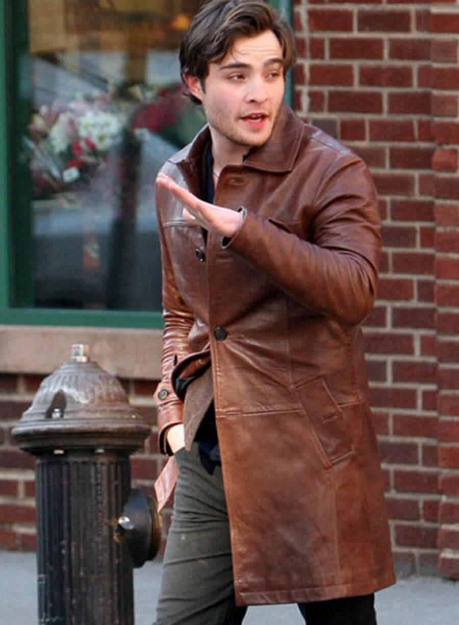 Harpoon Ed Westwick Trench Inspired Brown Coat