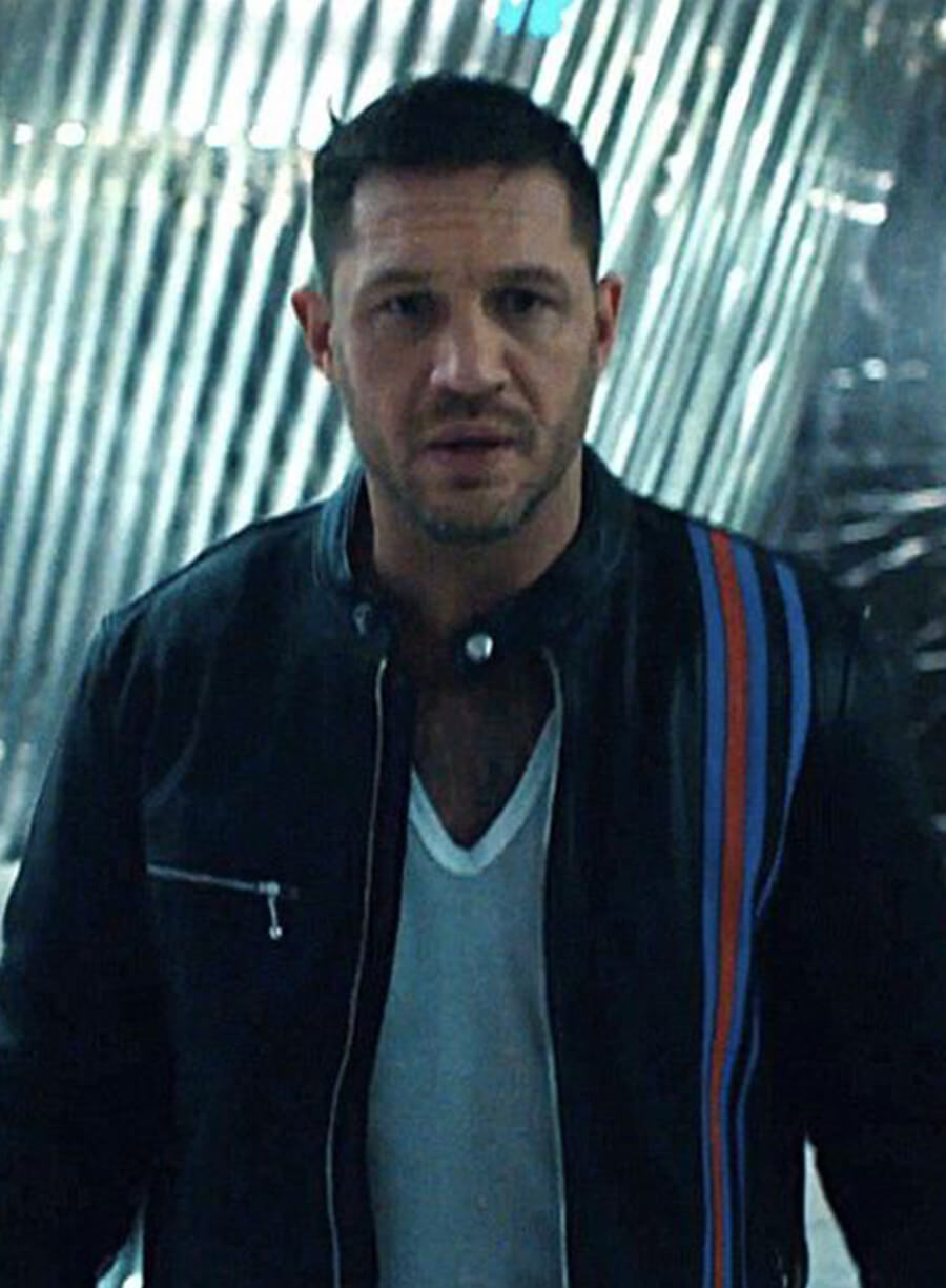 Harpoon Eddie Brock Inspired Black Leather Jacket - Venom Let There Be Carnage Style