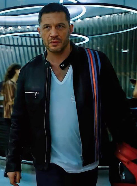 Harpoon Eddie Brock Inspired Black Leather Jacket - Venom Let There Be Carnage Style