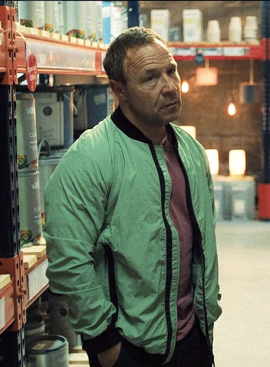 Harpoon Eddie Miller Inspired Green Leather Jacket - Adolescence 2025 Style
