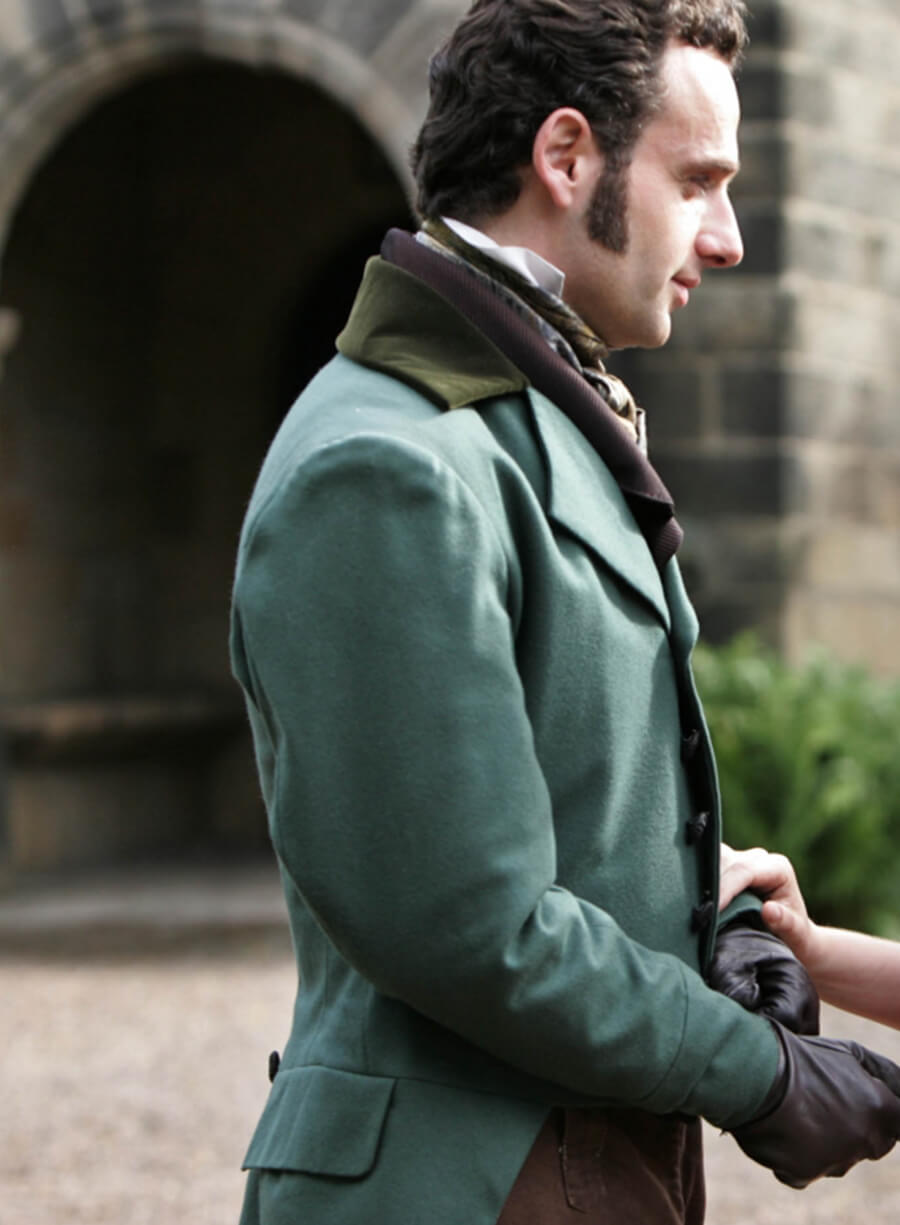 Harpoon Edgar Linton Inspired Green Fabric Coat - Wuthering Heights Style