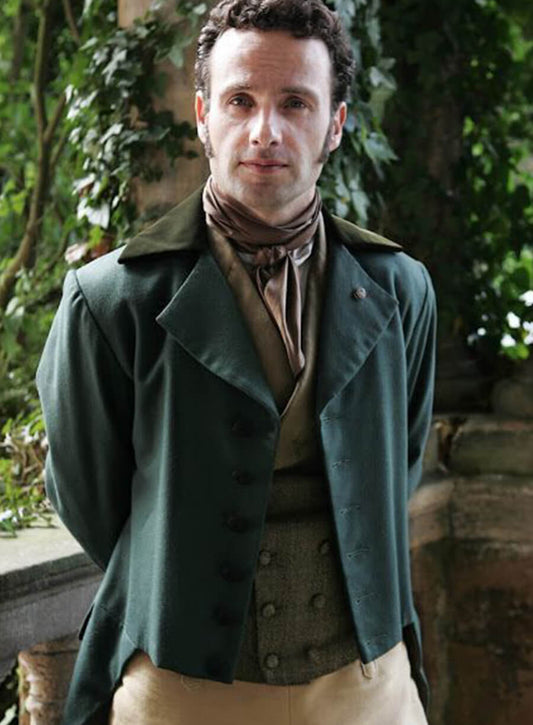 Harpoon Edgar Linton Inspired Green Fabric Coat - Wuthering Heights Style