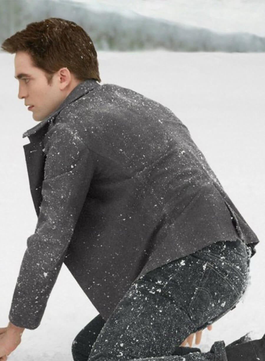 Harpoon Edward Cullen Inspired Grey Wool Fabric Wool Jacket - The Twilight Saga: Breaking Dawn 2 Style