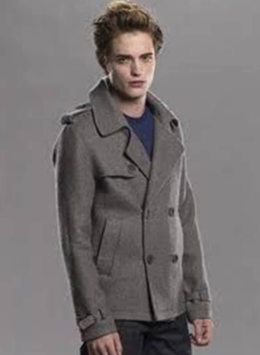 Harpoon Edward Cullen Inspired Grey Wool Fabric Coat - Twilight Style