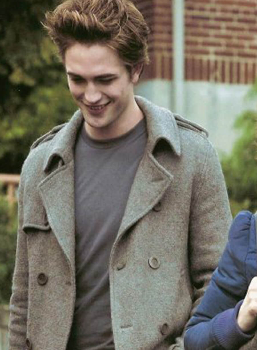Harpoon Edward Cullen Inspired Grey Wool Fabric Coat - Twilight Style