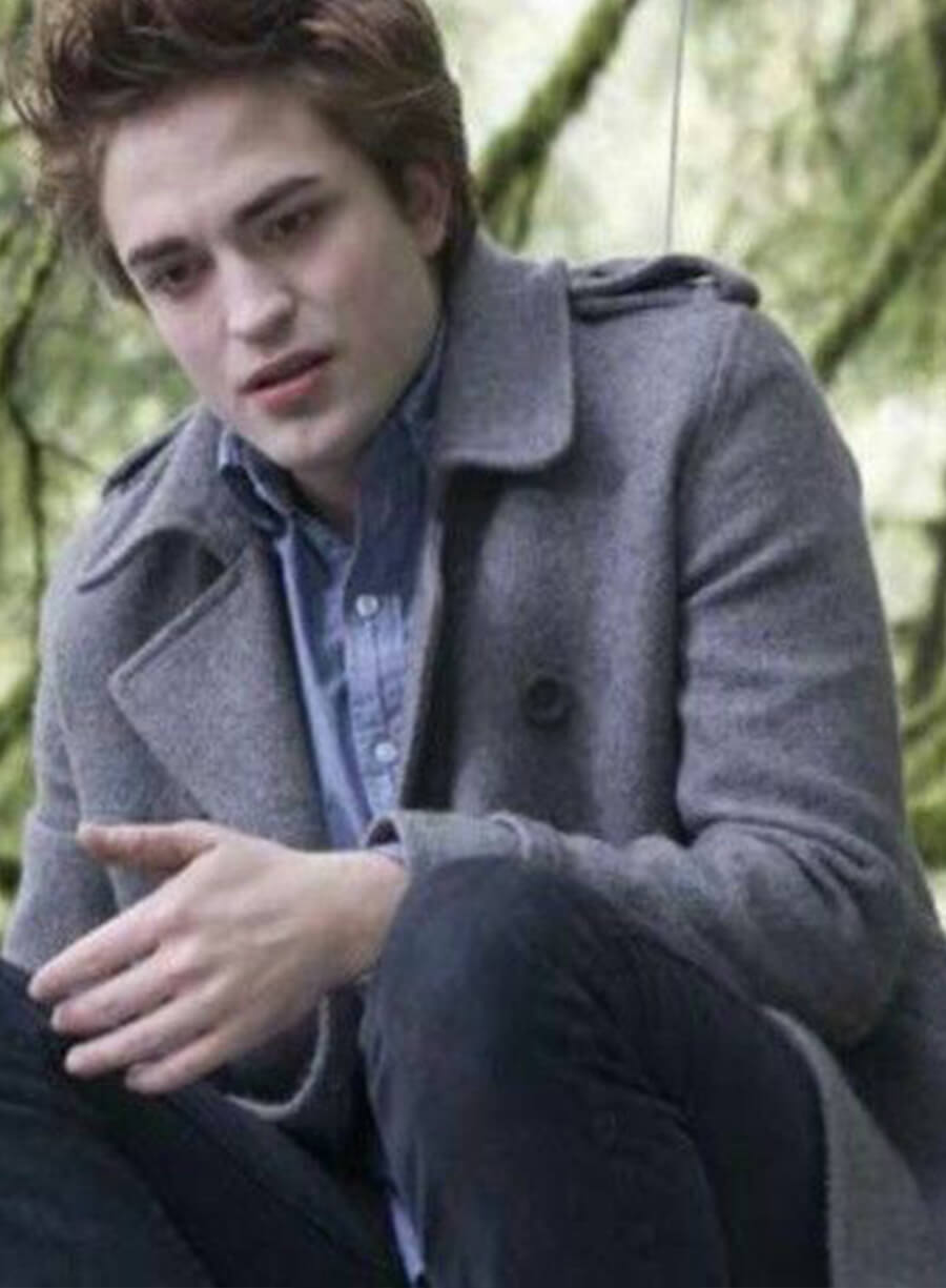 Harpoon Edward Cullen Inspired Grey Wool Fabric Coat - Twilight Style