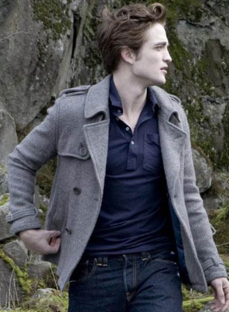 Harpoon Edward Cullen Inspired Grey Wool Fabric Coat - Twilight Style