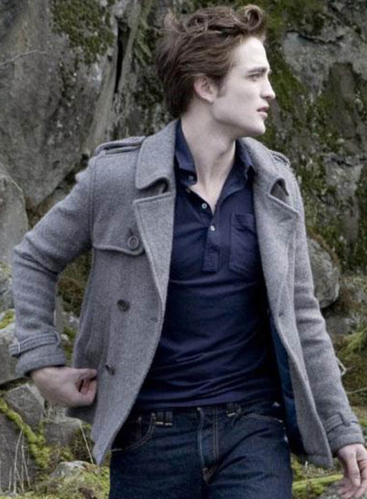 Harpoon Edward Cullen Inspired Grey Wool Fabric Coat - Twilight Style
