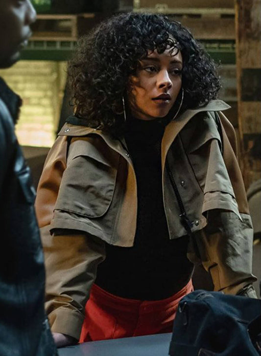 Harpoon Effie Inspired Brown Leather Jacket - Power Book II: Ghost Style