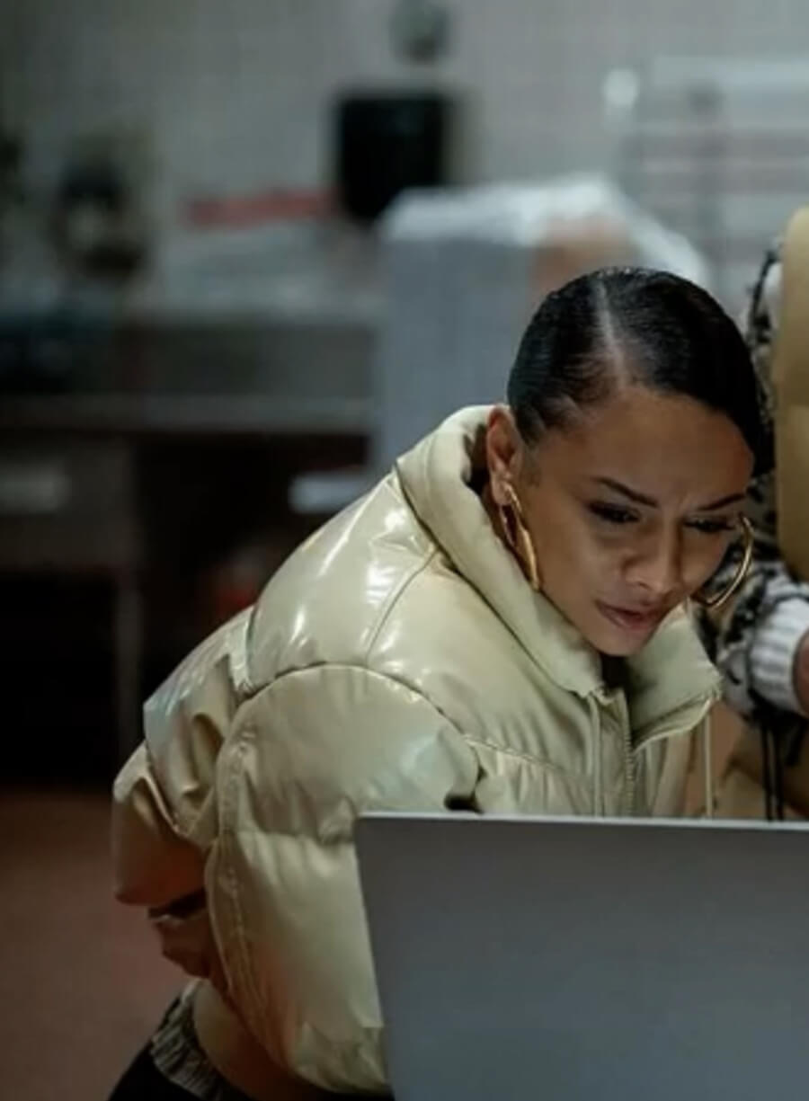 Harpoon Effie Inspired Beige Leather Jacket - Power Book II: Ghost Style