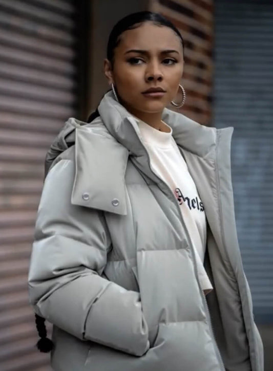 Harpoon Effie Inspired Grey Hooded Jacket - Power Book II: Ghost S03 Style