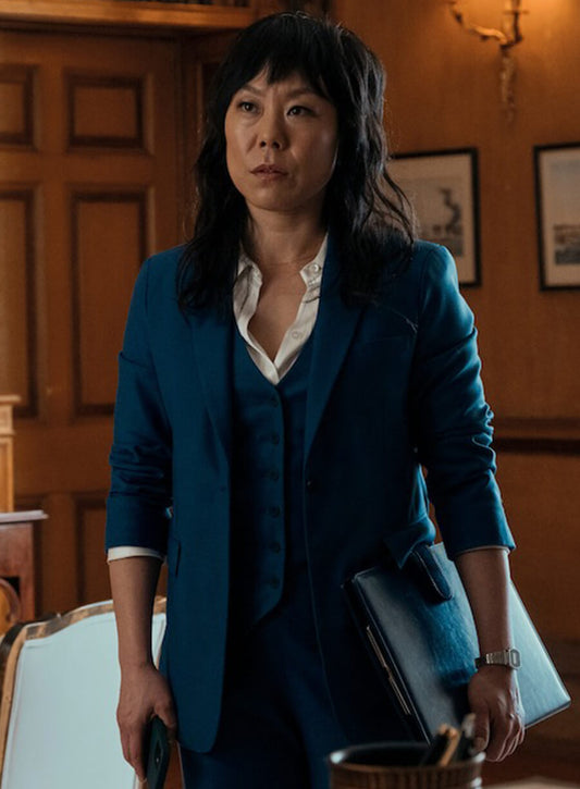 Harpoon Eidra Graham Inspired Blue Leather Jacket - The Diplomat Style