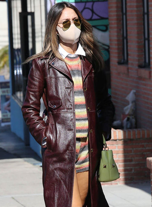 Harpoon Eiza Gonzalez Burgundy Trench Inspired Burgundy Coat