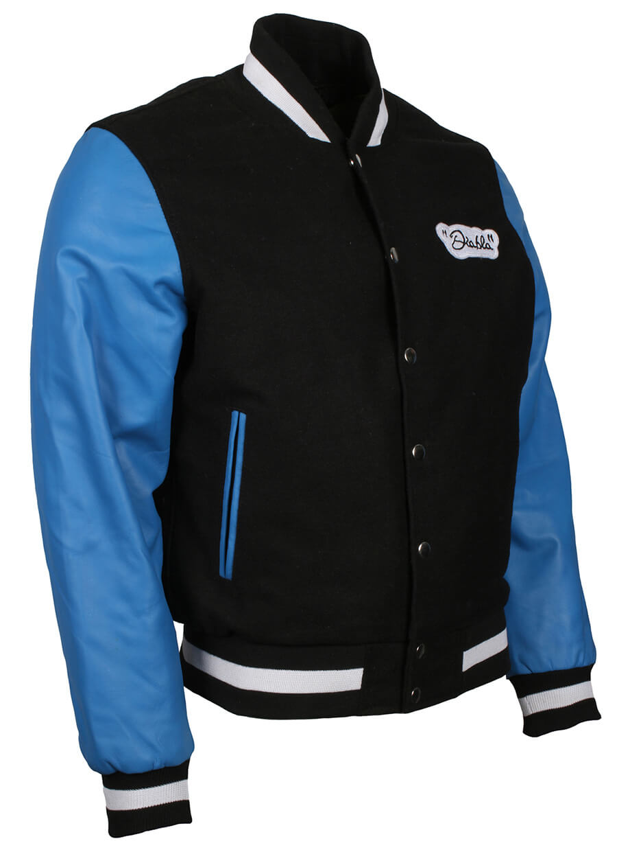 Harpoon El Diablo Suicide Squad Inspired Blue & Black Varsity Jacket - Suicide Squad El Diablo Style