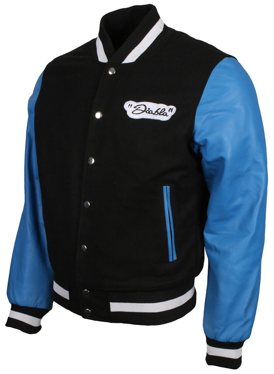 Harpoon El Diablo Suicide Squad Inspired Blue & Black Varsity Jacket - Suicide Squad El Diablo Style
