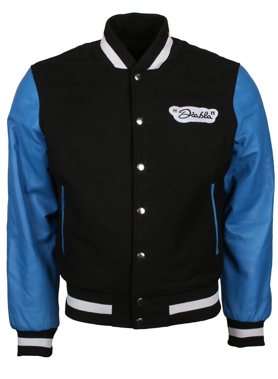 Harpoon El Diablo Suicide Squad Inspired Blue & Black Varsity Jacket - Suicide Squad El Diablo Style