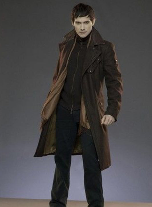 Harpoon Eleazar Inspired Maroon Wool Fabric Coat - The Twilight Saga: Breaking Dawn 2 Style