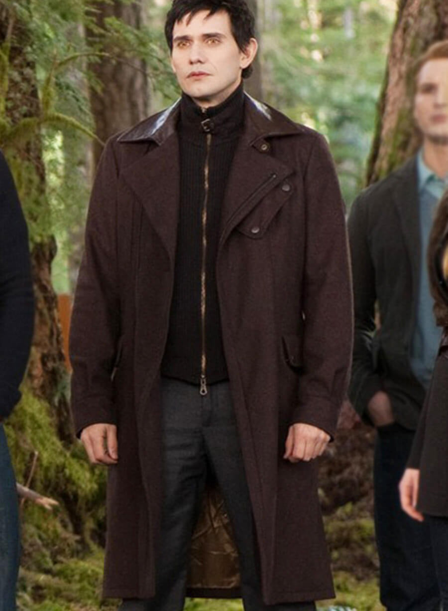 Harpoon Eleazar Inspired Maroon Wool Fabric Coat - The Twilight Saga: Breaking Dawn 2 Style