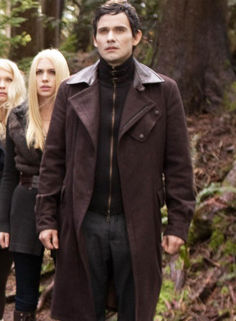 Harpoon Eleazar Inspired Maroon Wool Fabric Coat - The Twilight Saga: Breaking Dawn 2 Style