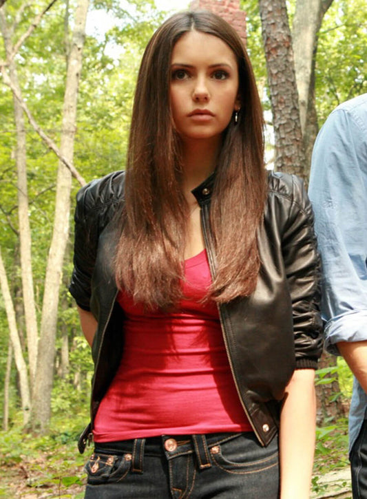 Harpoon Elena Gilbert Inspired Black Leather Jacket - The Vampire Diaries Style
