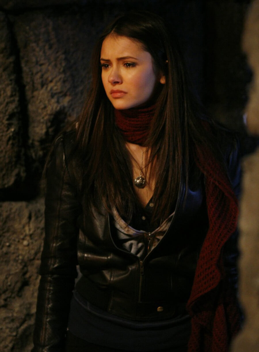 Harpoon Elena Gilbert Inspired Black Leather Jacket - The Vampire Diaries S01 Style
