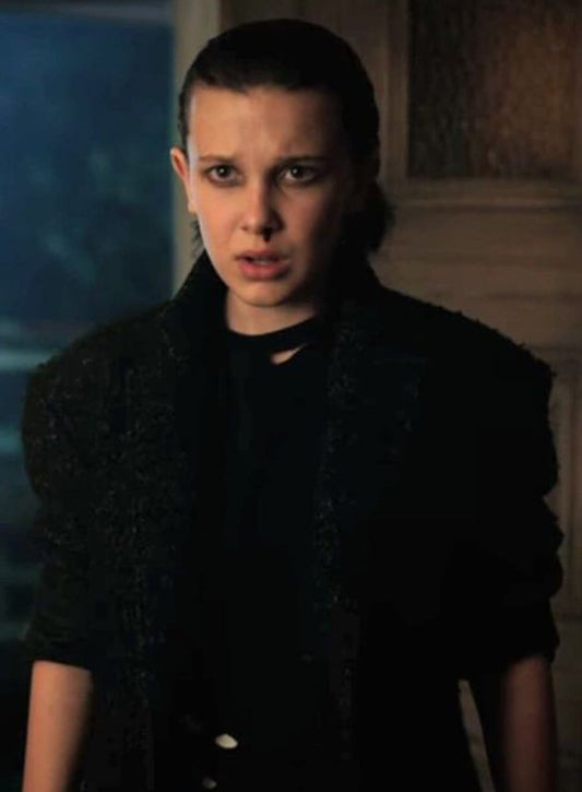 Harpoon Eleven Inspired Black Coat - Stranger Things Style