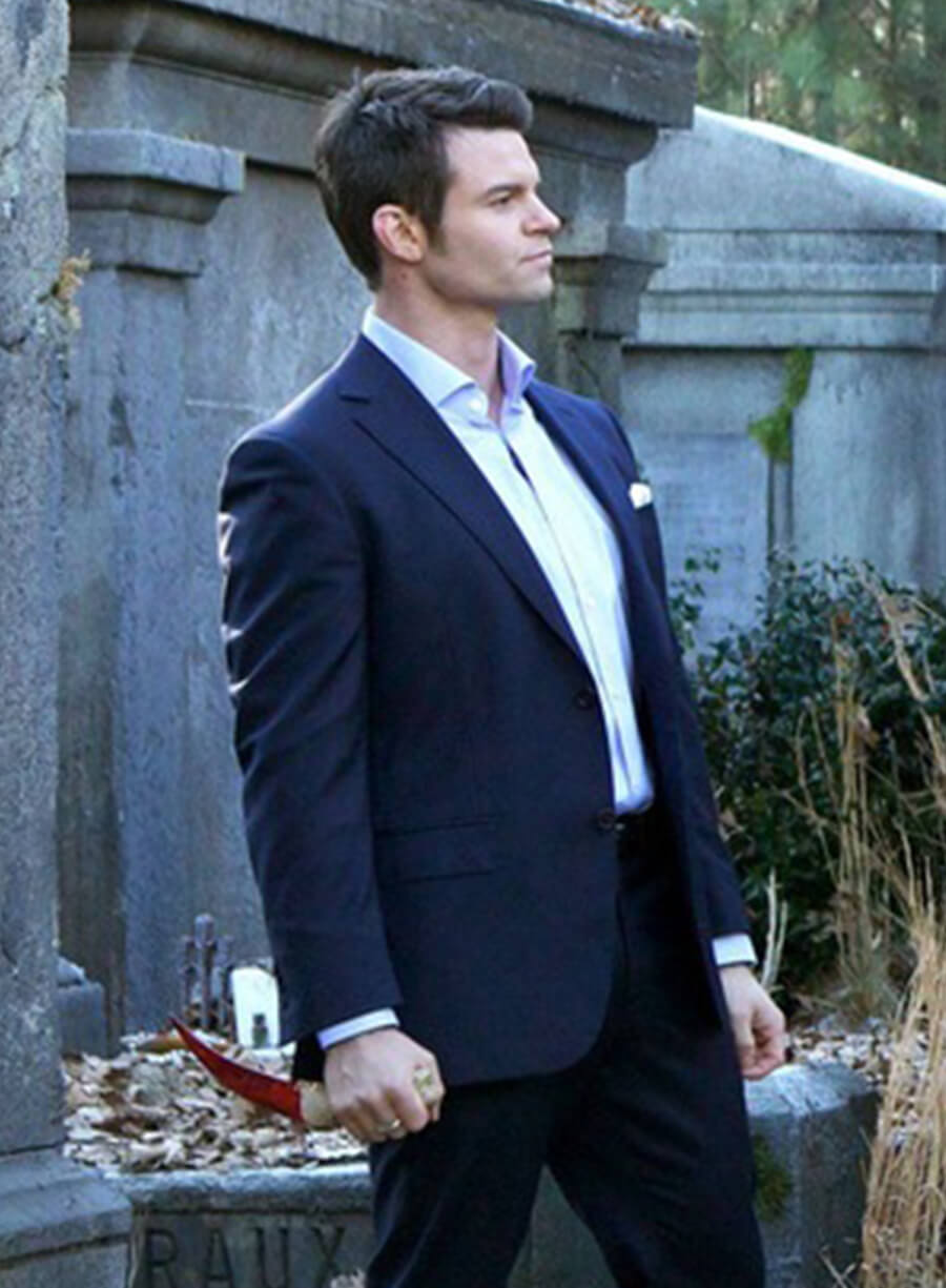 Harpoon Elijah Mikaelson Inspired Blue Leather Jacket - The Originals S01 Style