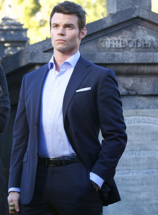 Harpoon Elijah Mikaelson Inspired Blue Leather Jacket - The Originals S01 Style