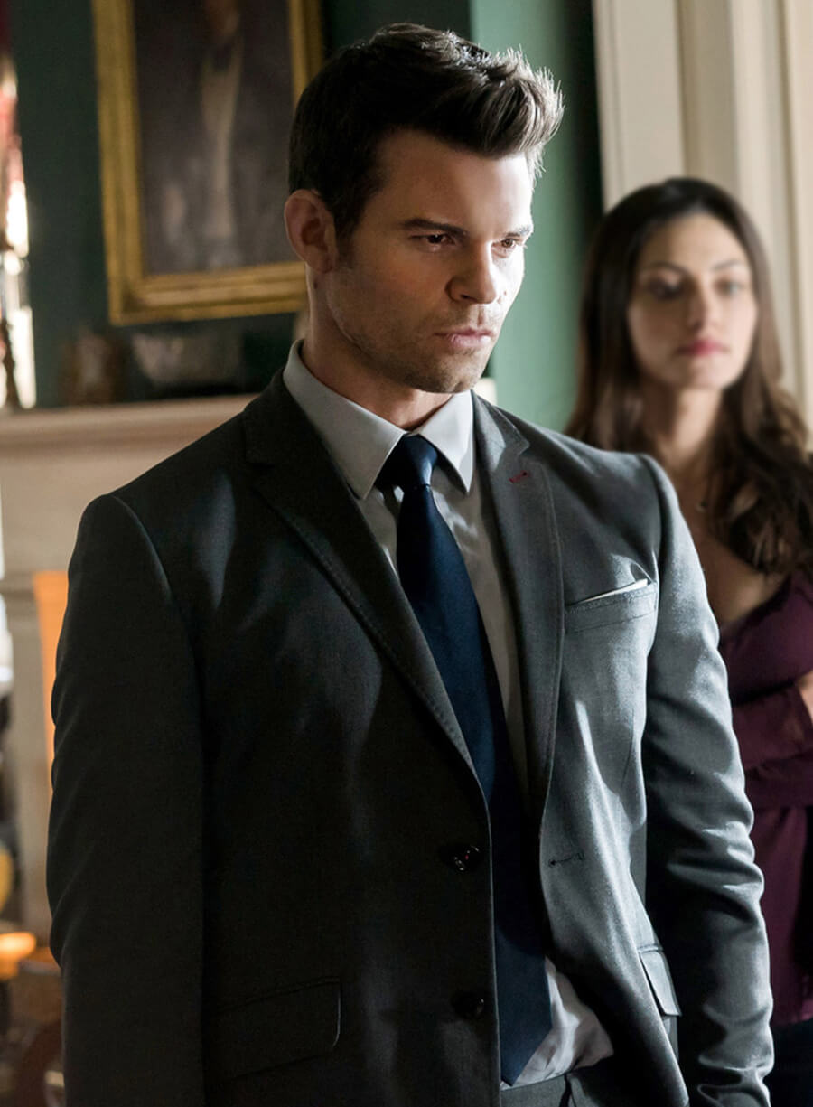 Harpoon Elijah Mikaelson Inspired Grey Leather Jacket - The Originals S02 Style
