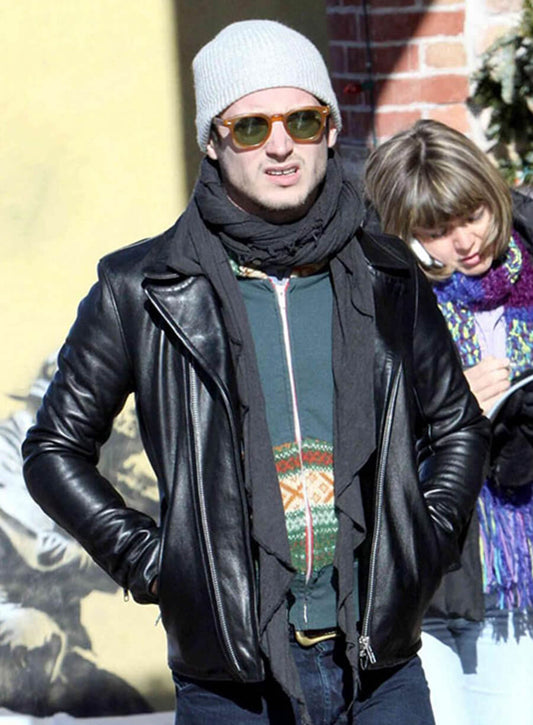 Harpoon Elijah Wood Inspired Black Leather Jacket