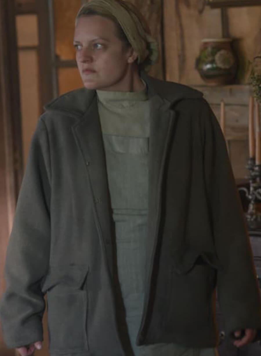 Harpoon June Osborne Inspired Grey Wool Fabric Coat - The Handmaid's Tale Style