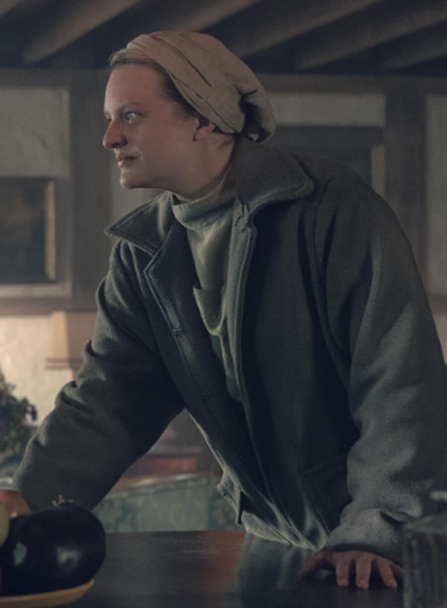 Harpoon June Osborne Inspired Grey Wool Fabric Coat - The Handmaid's Tale Style