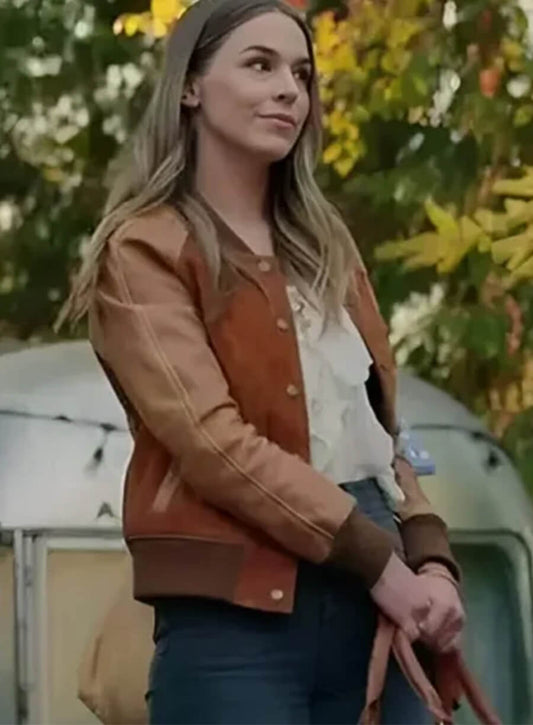 Harpoon Lark Inspired Brown Bomber Jacket - Virgin River Style