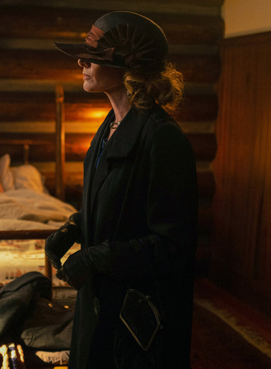 Harpoon Elizabeth Strafford Inspired Black Coat - 1923 Style